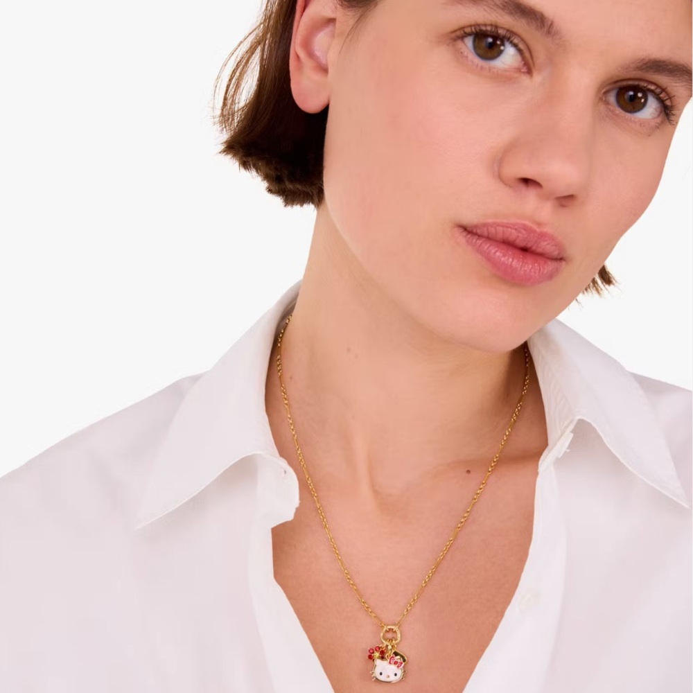 ♠️Kate Spade New York X Sanrio Hello Kitty Charm Pendent Necklace NEW NWT - Picture 3 of 3